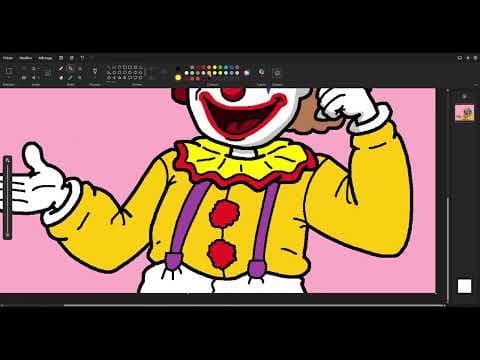 YouTube thumbnail for Drawing a clown with a speech bubble