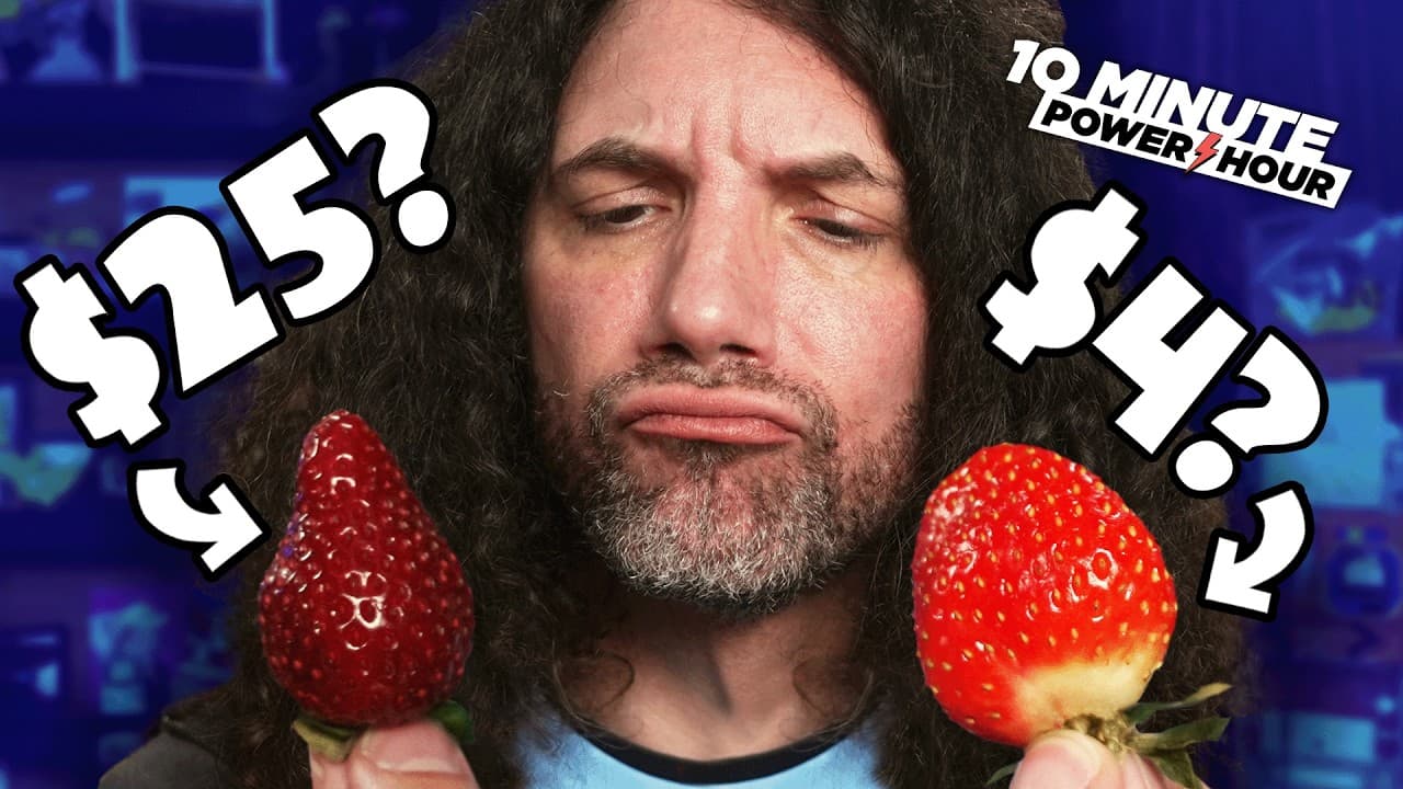 YouTube thumbnail for $1 vs $100 groceries | 10MPH The Grumps