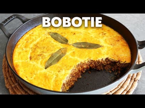 YouTube thumbnail for Bobotie (South African curried beef casserole)