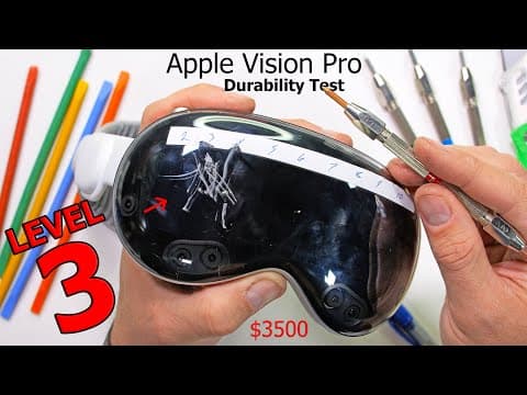 YouTube thumbnail for JerryRigEverything takes apart the vision pro