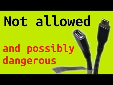 YouTube thumbnail for I never knew that USB-C extensions are not allowed for a reason