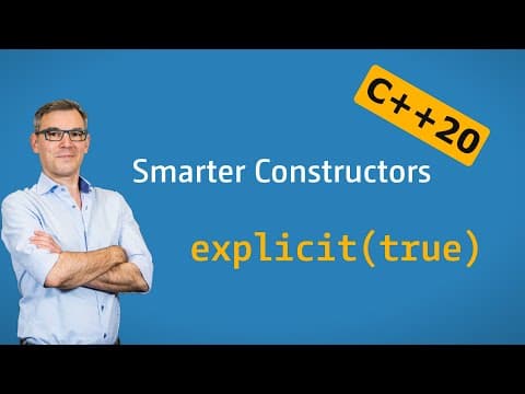 YouTube thumbnail for C++ Insights - Episode 68: C++20: Making constructors smarter with conditional explicit