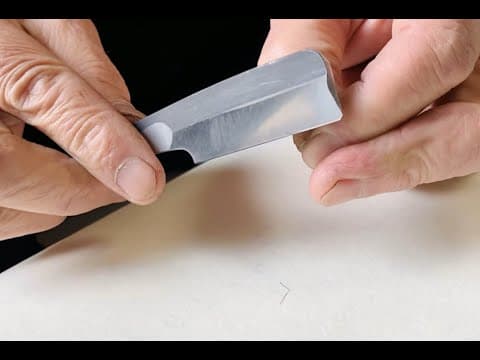 YouTube thumbnail for Honing tutorial by a kamisori maker