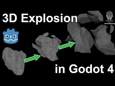 YouTube thumbnail for Godot 4: 3D Explosion (tutorial)