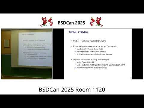 YouTube thumbnail for New BSDCan Video Posted:  Hardware-accelerated program tracing on FreeBSD By Bojan Novković