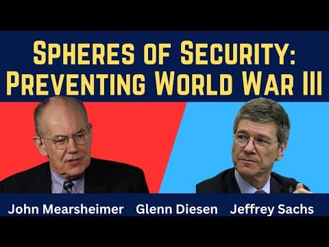 YouTube thumbnail for Jeffrey Sachs & John Mearsheimer: Spheres of Security to Prevent World War III [01:16:29 | OCT 16 2025 | Glenn Diesen]