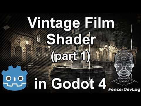 YouTube thumbnail for Godot 4: Vintage film shader, part 1 (tutorial)