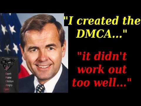 YouTube thumbnail for The author of the DMCA admits he tricked Congress & calls DMCA a failure.