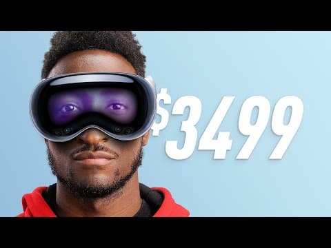 YouTube thumbnail for Apple Vision Pro. Expensive, immersive, and creepy