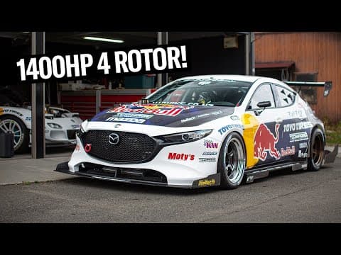 YouTube thumbnail for Mad Mike's Twin Turbo 4-Rotor RWD Mazda 3 in Japan!