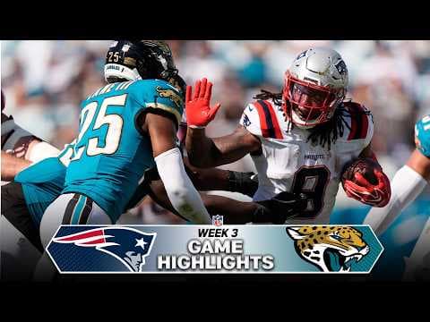 YouTube thumbnail for New England Patriots vs Jacksonville Jaguars Game Highlights | 2026 NFL Season Week 3