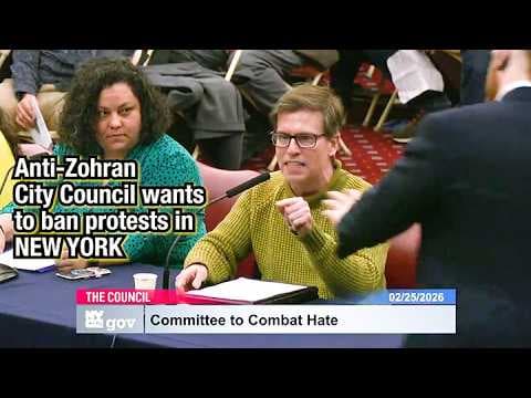 YouTube thumbnail for Anti-Zohran City Council tries to ban protesting