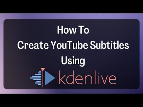 YouTube thumbnail for How To Create YouTube Subtitles Using Kdenlive