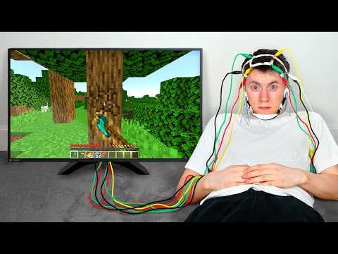 YouTube thumbnail for Minecraft Chad did the most casual face reveal while challenging himself to use an EEG headset as a controller