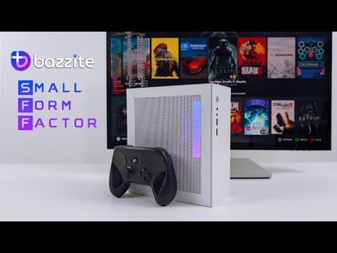 YouTube thumbnail for ETA PRIME (YT) We Built A FAST Bazzite Powered Mini Gaming PC! Small Foot Print iGPU Power