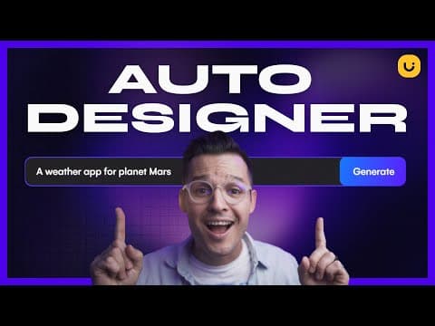 YouTube thumbnail for Is this the end of UI/UX Designers? | Auto Designer by uizard