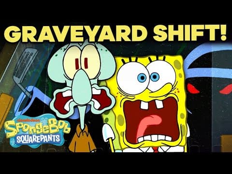 YouTube thumbnail for SpongeBob got the fantods after hearing the story of the Hash-Slinging Slasher, trembling with the willies.