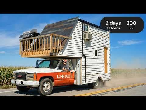 YouTube thumbnail for I Turned an Old Truck into a 2-STORY House! (800 mile road trip)