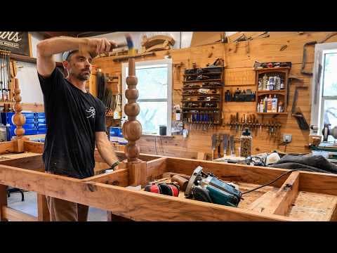 YouTube thumbnail for Handcrafting a 12-Foot Jacobean Table in Texas Pecan | Built to Last a Lifetime