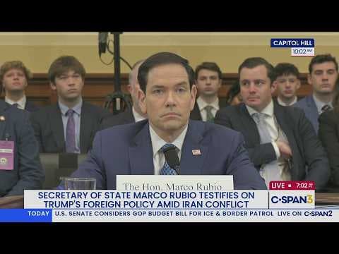 YouTube thumbnail for Secretary of State Marco Rubio testifies at the House Foreign Affairs Committee (2026)
