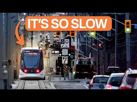 YouTube thumbnail for Toronto's new Finch West LRT is...not great.