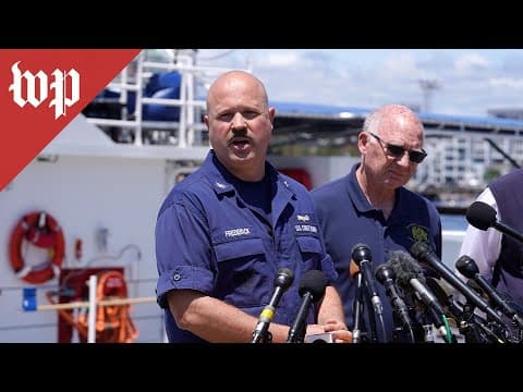 YouTube thumbnail for U.S. Coast Guard Update on Titan: All members on board assumed to have perished during implosion