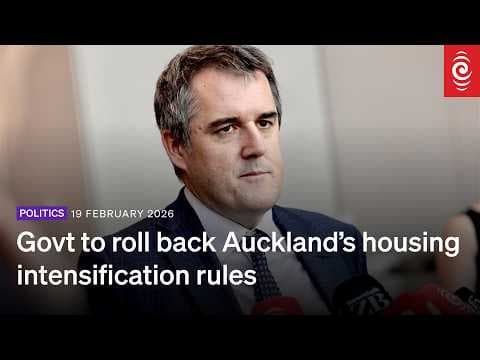 YouTube thumbnail for Govt rolls back Auckland housing intensification rules, Chris Bishop announces | RNZ