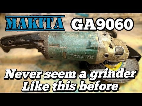 YouTube thumbnail for Repairing a Makita GA9060 grinder with a broken spindle thread. NEVER seen on this worn before.