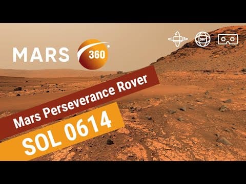 YouTube thumbnail for Mars 360: NASA's Mars Perseverance Rover - Sol 614 (360video 8K)