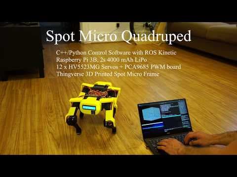 YouTube thumbnail for Raspberry Pi Spot Micro Quadruped Project