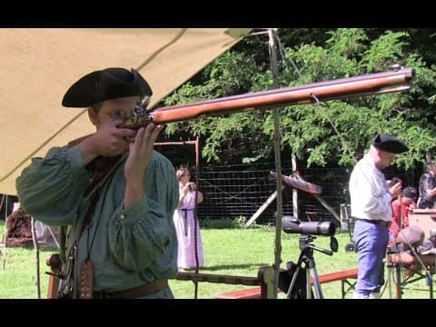 YouTube thumbnail for Trapper style shooting with the Pedersoli Jager flintlock rifle to 100 m