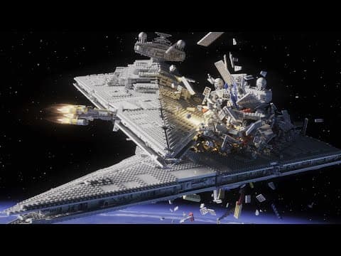 YouTube thumbnail for Star Destroyer scene from Rogue One in LEGO (4K) [0:50]