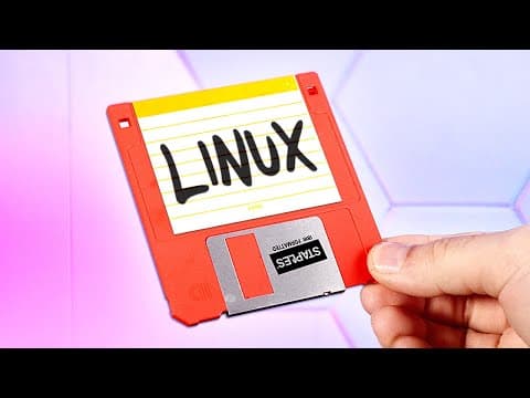 YouTube thumbnail for Can Modern Linux Fit on a 1.44mb Floppy? [19:50] | Action Retro
