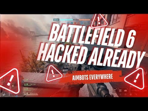 YouTube thumbnail for Battlefield 6 cheats day 1 of early access. Depite kernel level anti cheat, forced secure boot TPM 2.0