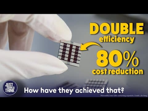 YouTube thumbnail for Promising Graphene Perovskite research may dramatically increase efficiency and lower costs of Perovskite solar cells