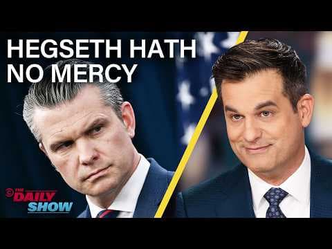 YouTube thumbnail for Trump Stumped by Worst-Case Iran Scenario & Hegseth Gives Bullying Pep Talk
