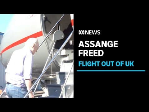 YouTube thumbnail for Julian Assange flies out of UK after release from prison: WikiLeaks | ABC News