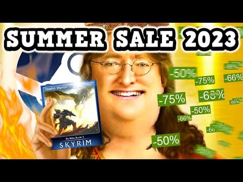 YouTube thumbnail for Steam Summer Sale 2023 Is PERFECTLY BALANCED - Infinite Trading Cards = Infinite Free Games by The Spiffing Brit