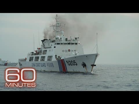 YouTube thumbnail for China rams Philippine ship while 60 Minutes on board
