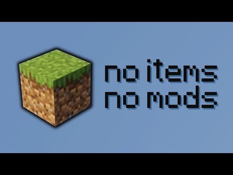 YouTube thumbnail for How to play through most of Minecraft from one grass block