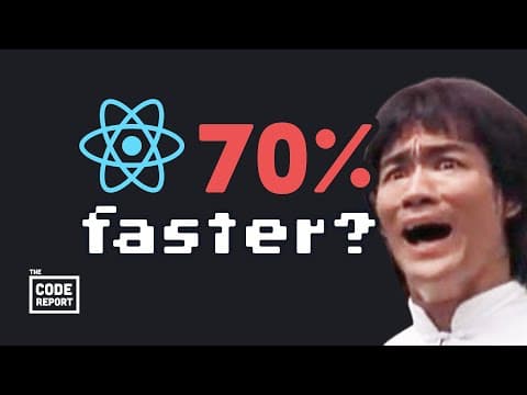 YouTube thumbnail for High-school student makes React a million times faster