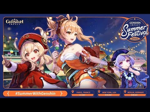 YouTube thumbnail for Genshin Impact Summer Festival 2023 Promotional Video