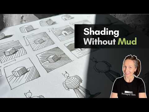 YouTube thumbnail for How to Shade in Ink without making mud (hatching, values)