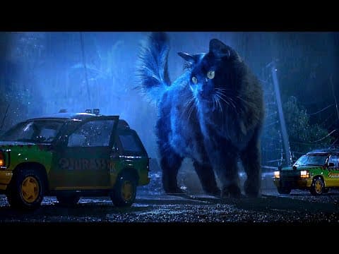 YouTube thumbnail for Jurassic Park but with a Cat [1:14]