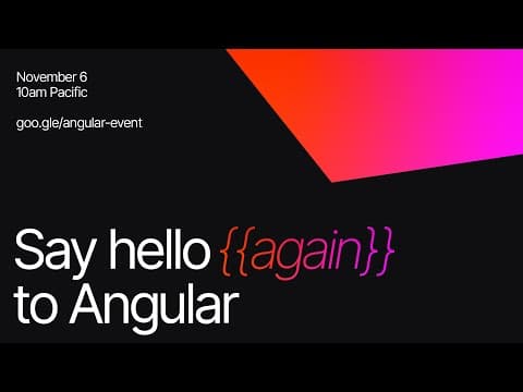 YouTube thumbnail for Special Angular Event (6th November 2023)