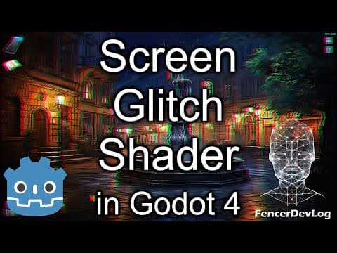 YouTube thumbnail for Godot 4: Screen glitch shader (tutorial)