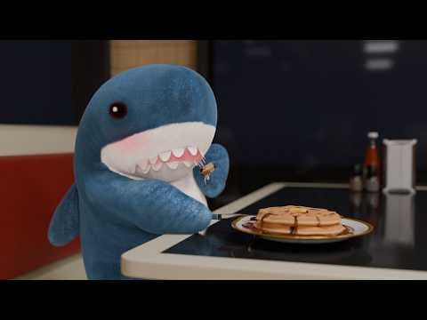 YouTube thumbnail for blahaj goes to waffle house at 3am