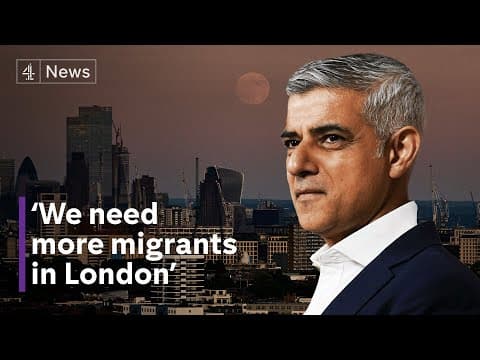 YouTube thumbnail for 'We need more migrants in London' - Sadiq Khan