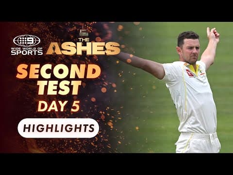 YouTube thumbnail for 2023 Ashes 2nd Test, Day 5 Highlights | Wide World of Sports