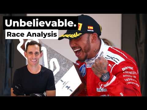 YouTube thumbnail for [lowerlaptime] 2026 F1 Barcelona Catalunya GP RACE Analysis (includes analysis of Kimi's interesting line through turn 12)